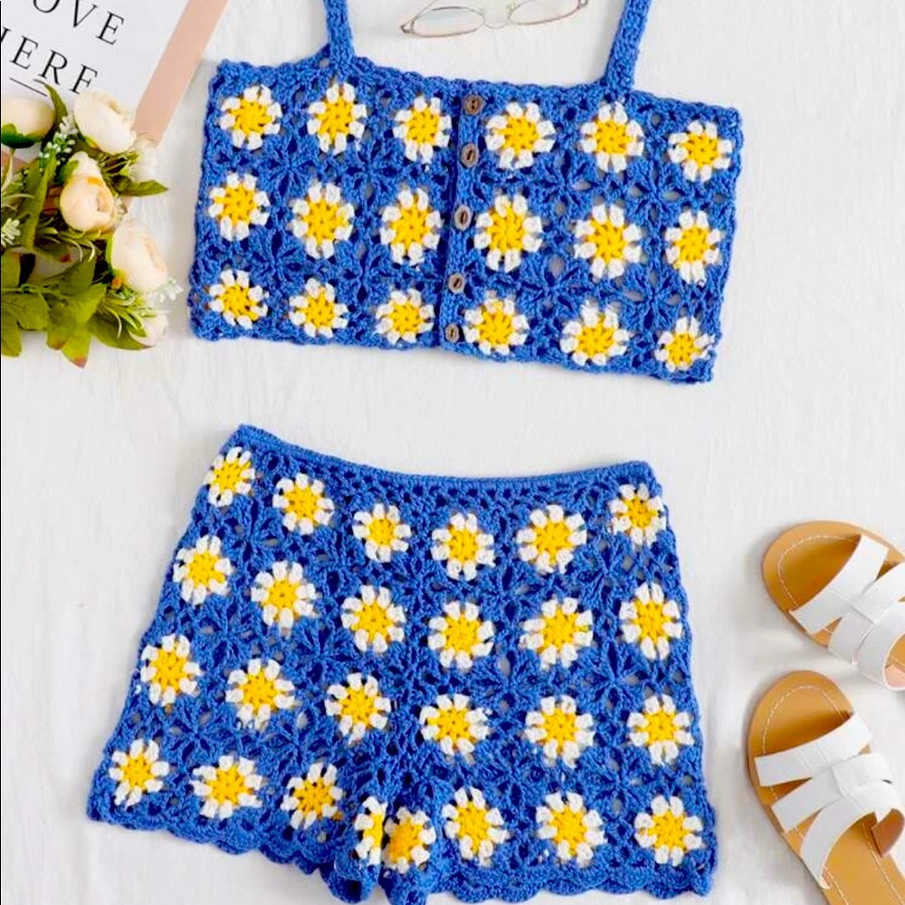 New without tag knit cami short set